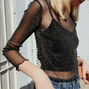 Brandy Melville sparkly mesh top